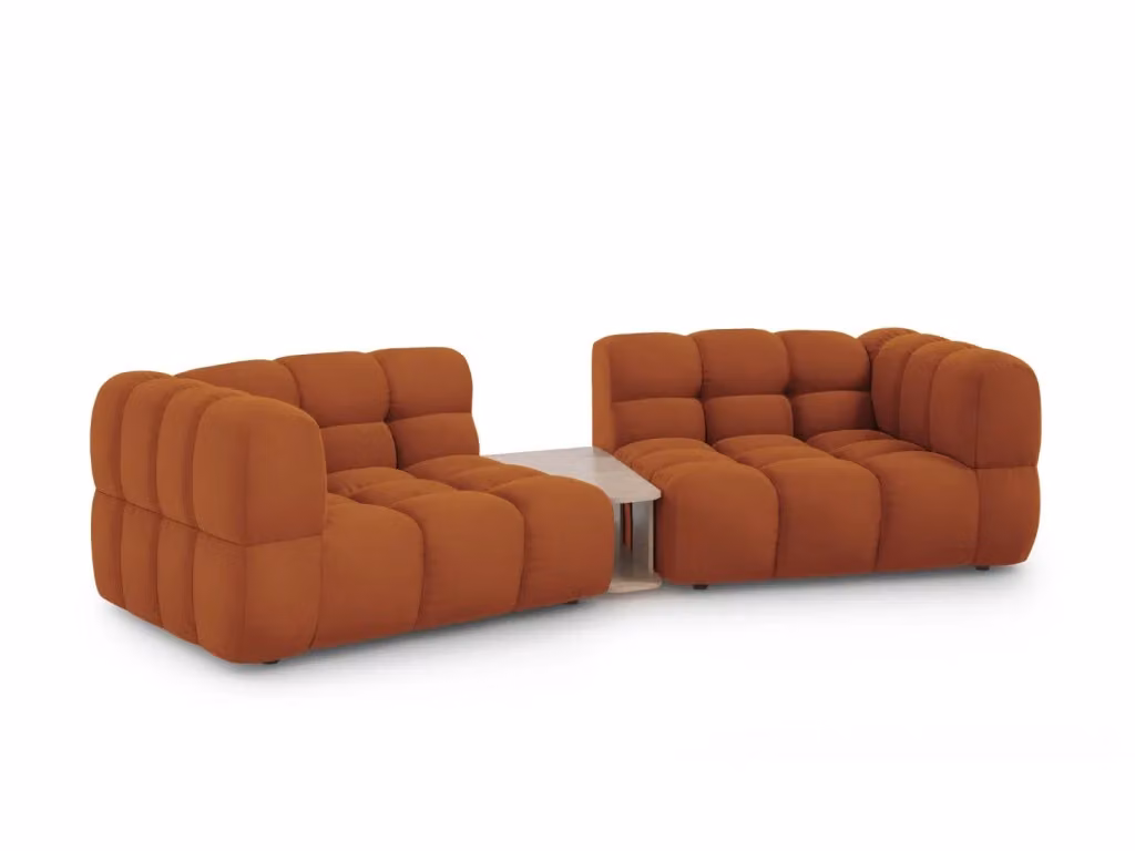Divano modulare Sky a 2 posti Cosmopolitan Design in velluto arancione L: 280 cm, P: 148 cm, H: 75 cm – 2