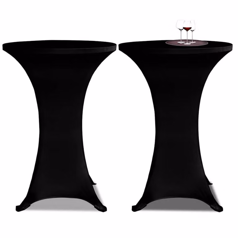 Set di 2 copritavoli vidaXL in tessuto elasticizzato nero, diametro: 60 cm