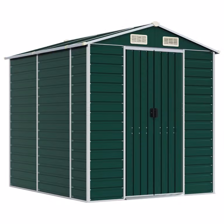 Casetta da giardino verde 191x215x198 cm in acciaio zincato