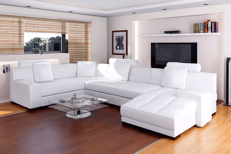 Ledersofa mit USB Wohnlandschaft Ecksofa Eck Garnitur Design Modern Sofa A1111
