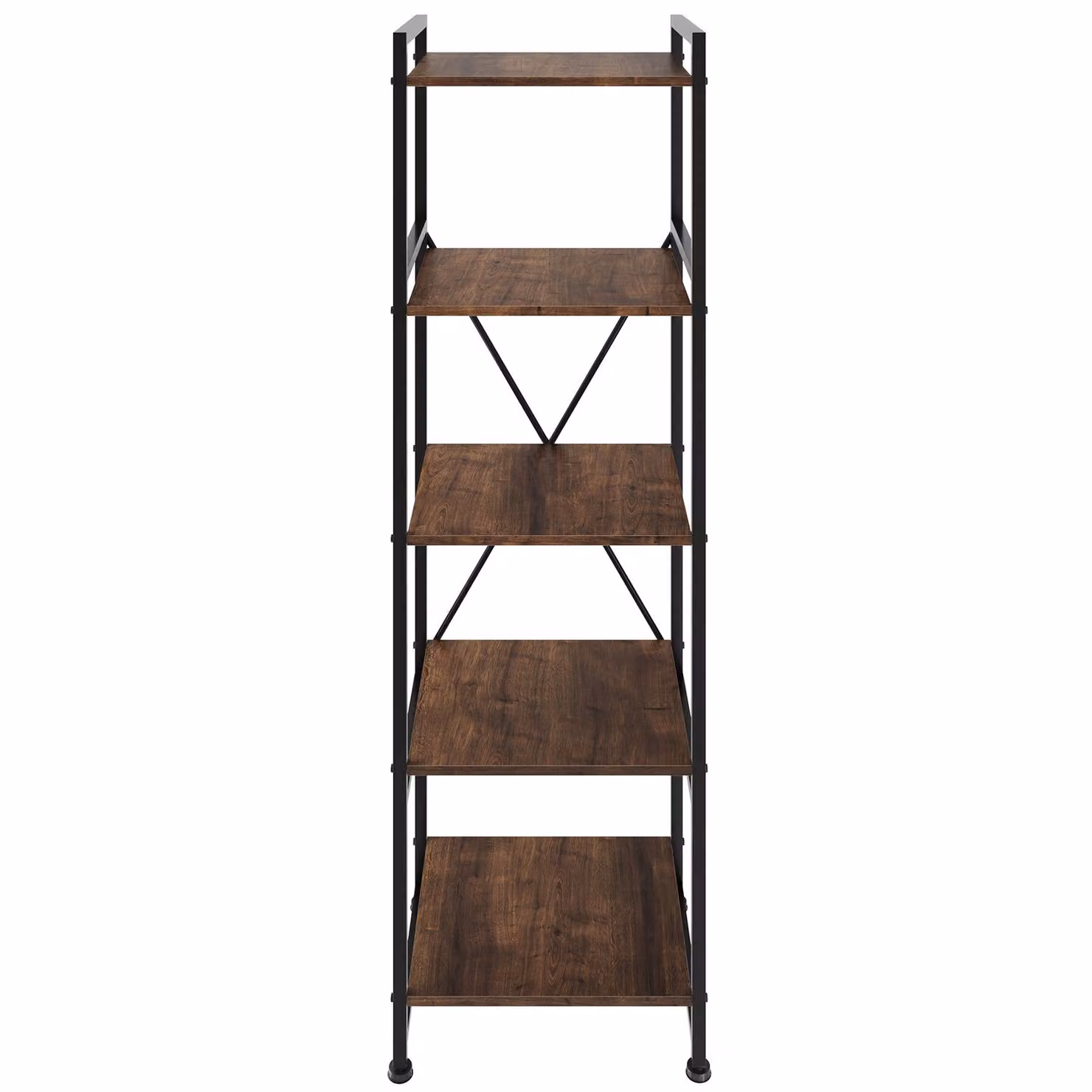 Scaffale Manchester Tectake in stile industriale in legno e metallo marrone, L: 76,7 cm, P: 34,5 cm, H: 151,5 cm – 3