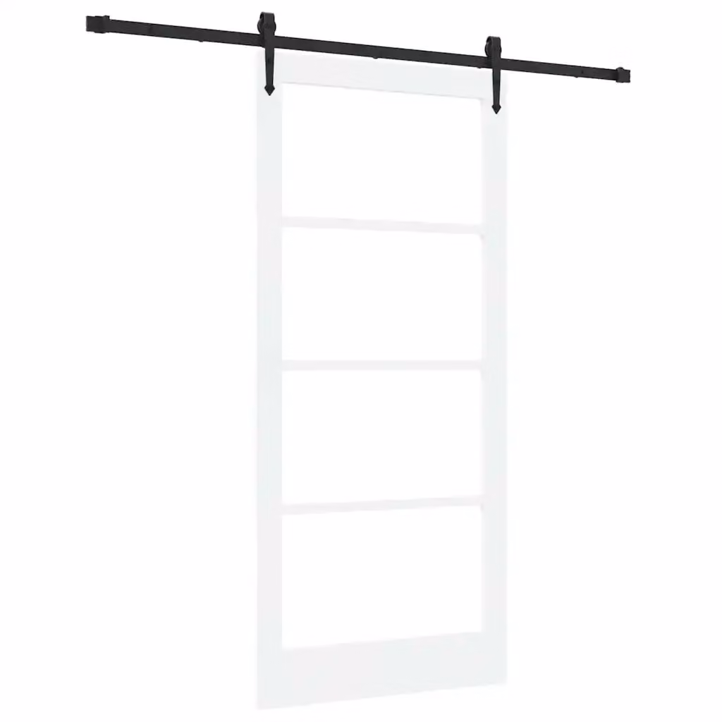 Porta scorrevole minimalist in legno massello e vetro vidaXL L: 93 cm, H: 202 cm – 2