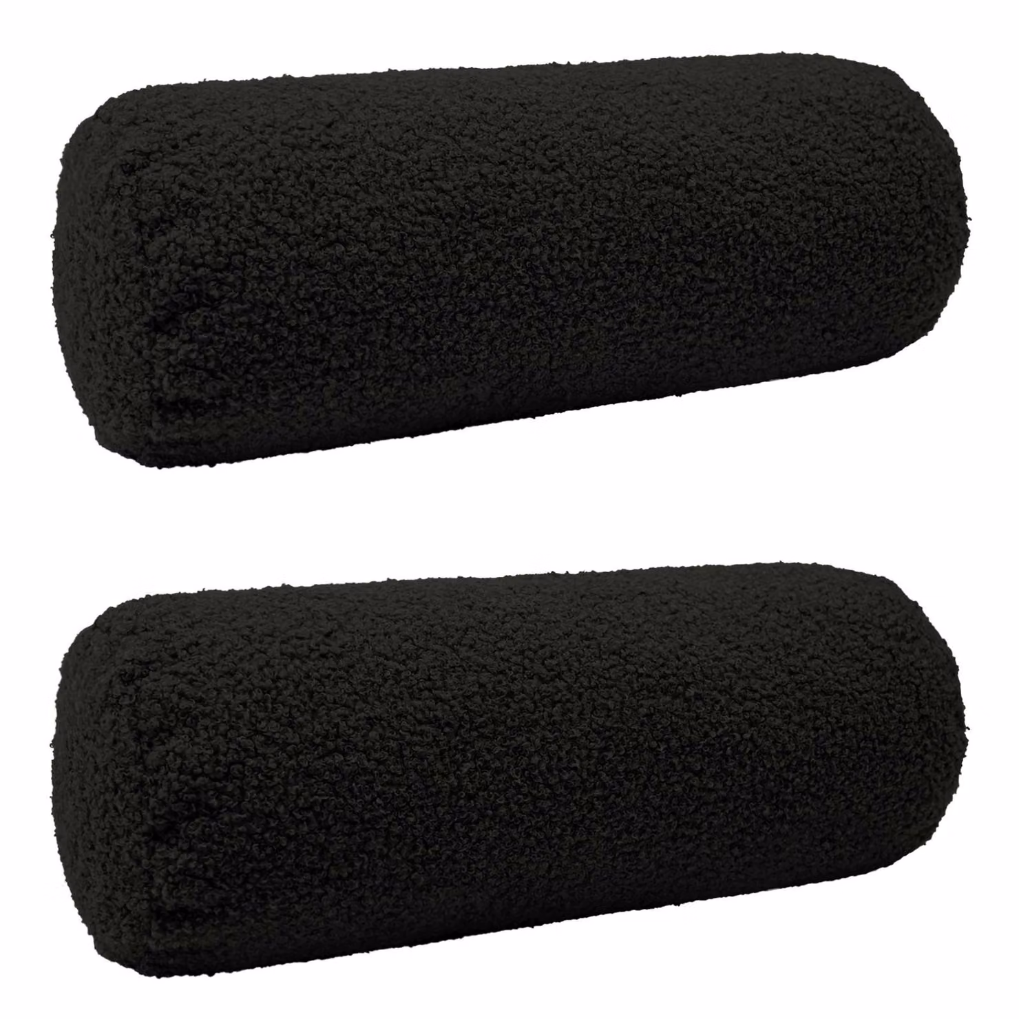 Set di 2 federe vidaXL HEERLEN nere in tessuto bouclé, forma ovale, L: 40 cm x P: 15 cm