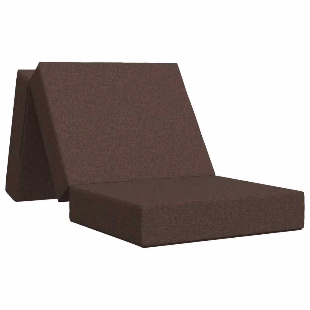 Divano Letto Pieghevole Moderno vidaXL in Tessuto con Rivestimenti Rimovibili, Beige/Marrone, L/P/H: 90 x 63 x 45 cm – 2