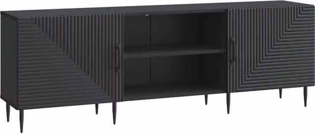 Mobile TV moderno Design In nero in MDF e metallo L: 150 cm, P: 31 cm, H: 50 cm – 1
