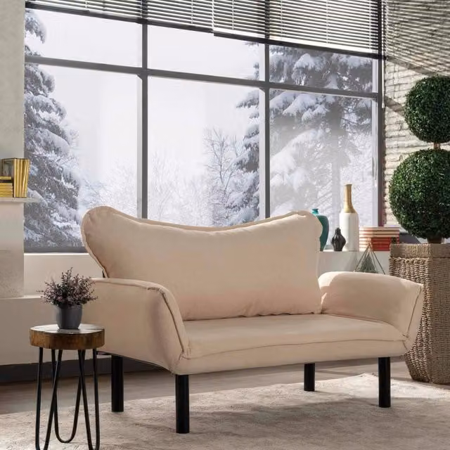 Hone Divano Letto 2 Posti con Contenitore DMORA Bianco Crema