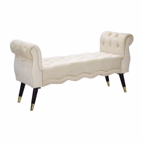 Panche PANCHETTA PARIS CREMA/GOLD CM 120X40X60 Mauro Ferretti
