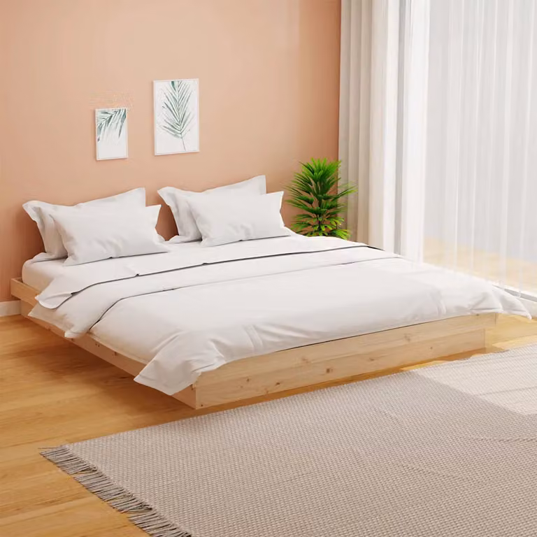 vidaXL Giroletto Super King in Legno di Pino Massello con Doghe Fisse L/P/H: 180 x 200 x 21 cm