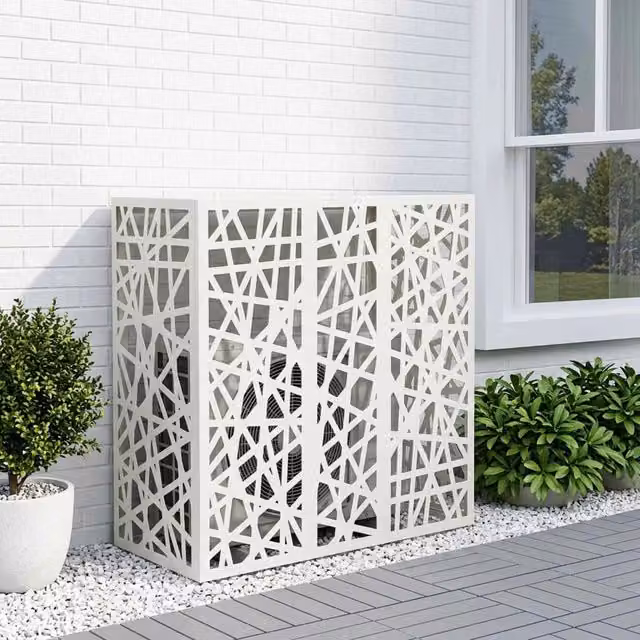 Copertura per condizionatore d'aria vidaXL Bianco L: 110 cm, P: 50 cm, H: 105 cm