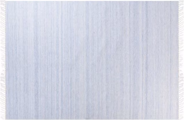 Tappeto in PET riciclato colore azzurro con frange 160 x 230 cm interno esterno
