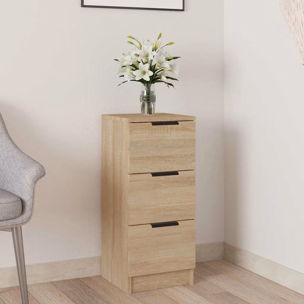 Credenza moderna vidaXL in legno multistrato e MDF, colore rovere sonoma, L/P/H: 30 x 30 x 70 cm