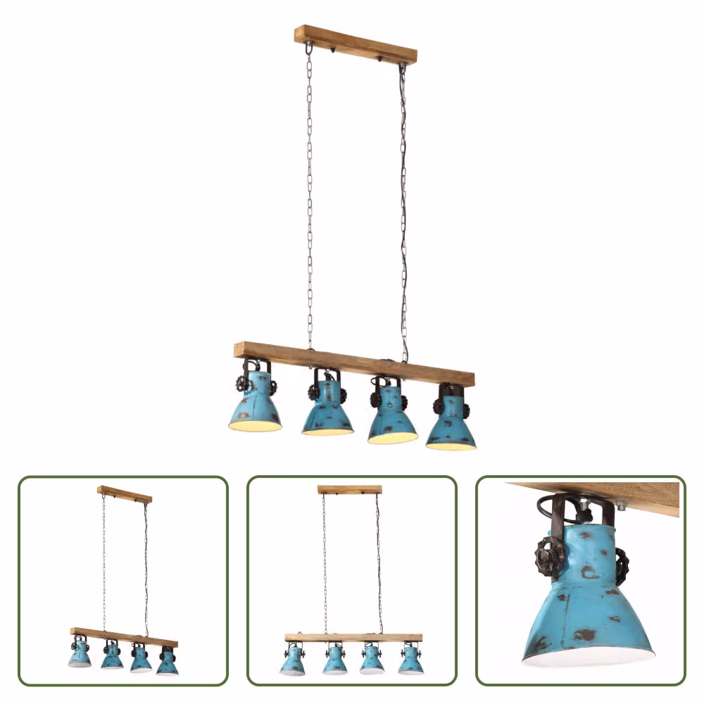 The Living Store Lampada da soffitto 25 W Blu 90x24x111 cm E27
