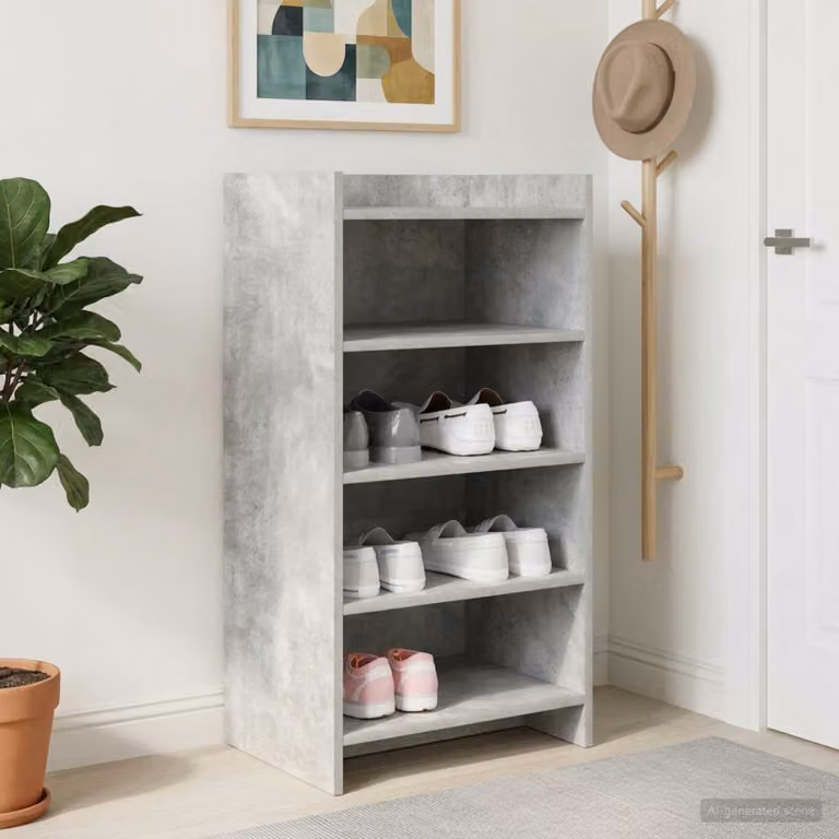 Mobile porta scarpe vidaXL moderno in MDF Grigio L: 48 cm, P: 36 cm, H: 92 cm