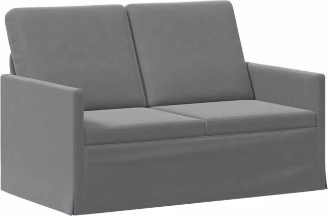 Divano a 2 posti moderno vidaXL in velluto grigio con struttura in metallo L: 130 cm, P: 81 cm, H: 82 cm