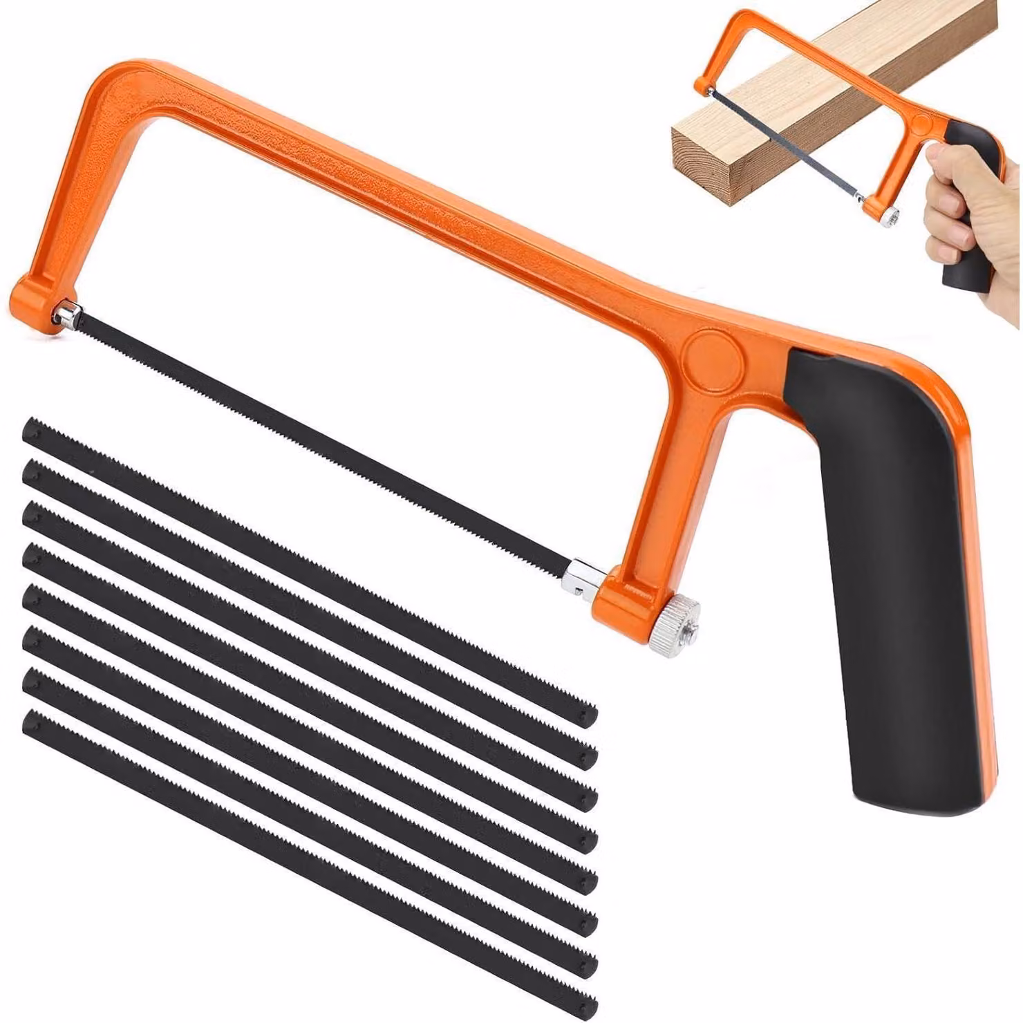 Seghetto con 8 lame per tagliare metallo, legno, plastica e leghe di alluminio