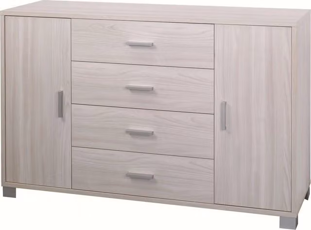 Mobile 2 Ante 4 Cassetti 136x86x41 cm Olmo Chiaro