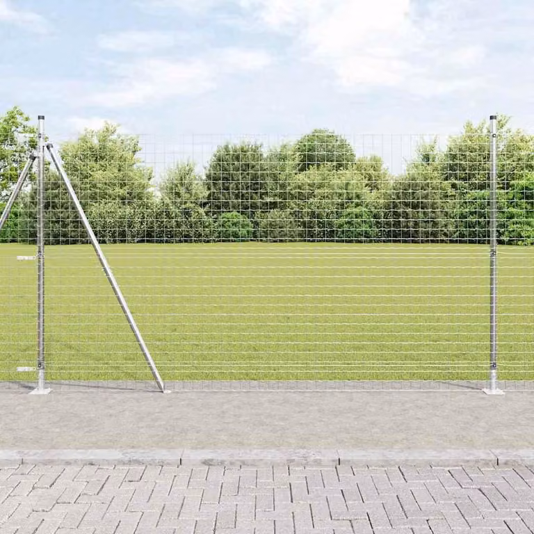 Maison Exclusive - Recinzione con pali. Argento 1.6 x 10 m Acciaio