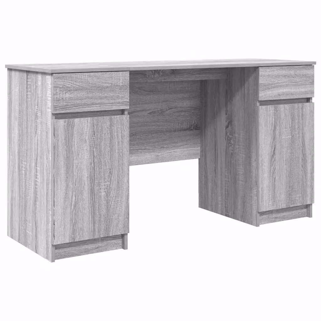 Scrivania moderna vidaXL in MDF laminato grigio L: 140 cm, P: 49 cm, H: 76 cm – 2