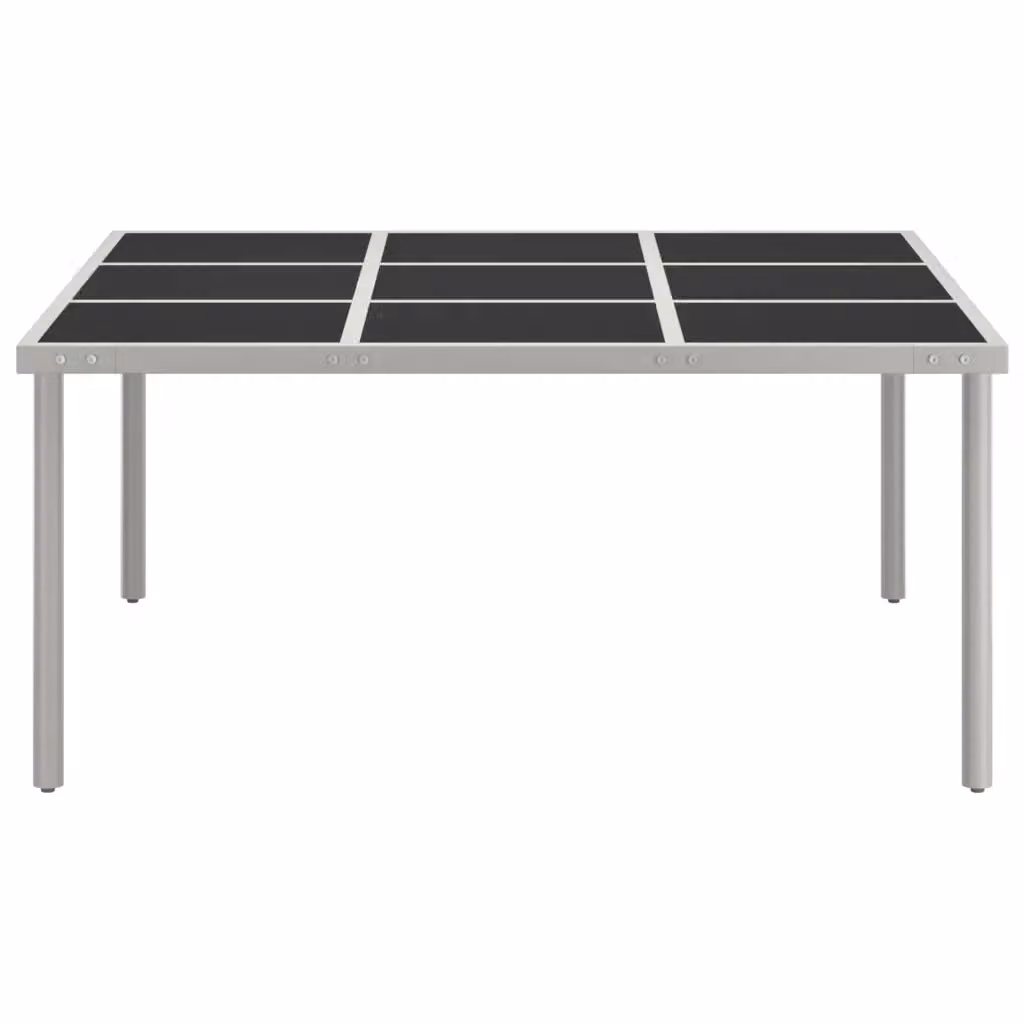 Tavolo da giardino moderno quadrato in vetro e acciaio verniciato L/P/H: 170 x 170 x 74,5 cm – 2