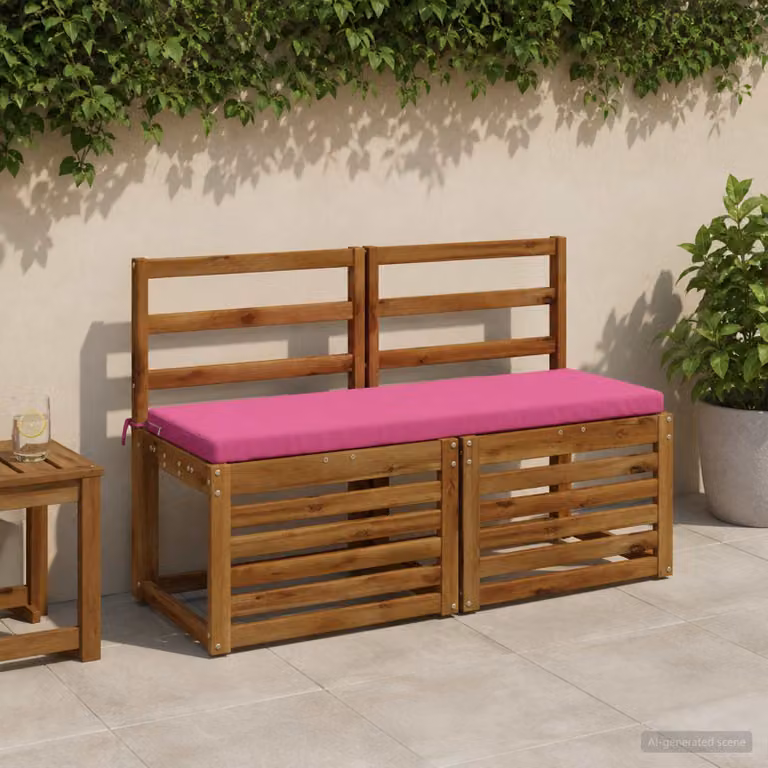 Set di 2 cuscini per panchina vidaXL in poliestere rosa con fodera rimovibile e resistente ai raggi UV