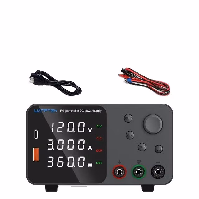 Alimentatore, tensione regolabile, display digitale, TPS1203 Nero