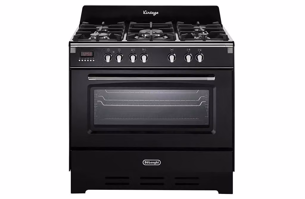 De'Longhi MEM965NNED MasterCook Cucina Mista a Gas con 5 Fuochi e Forno Elettrico da 87 L Classe A, colore Nero, L/P/H: 90 x 60 x 90 cm – 2