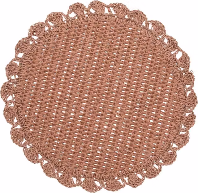 Tovaglietta decorativa rotonda in carta rosa, diametro 38 cm