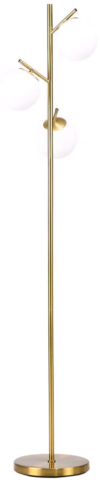Lampada da Terra Moderna Ø27x159 cm con 3 Punti Luce in Acciaio e Vetro Oro