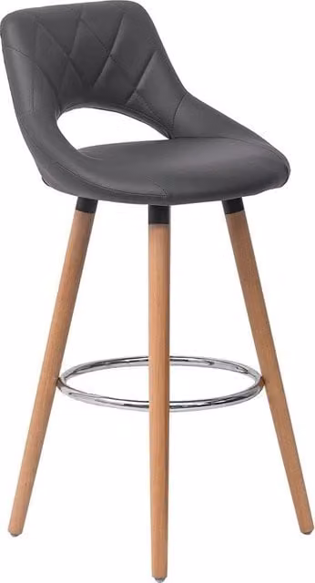 Sedia a sdrucciole in pelle artificiale - con schienale - stile rurale e moderno - sedia a sdrucciole, sedia da cucina - colore grigio scuro
