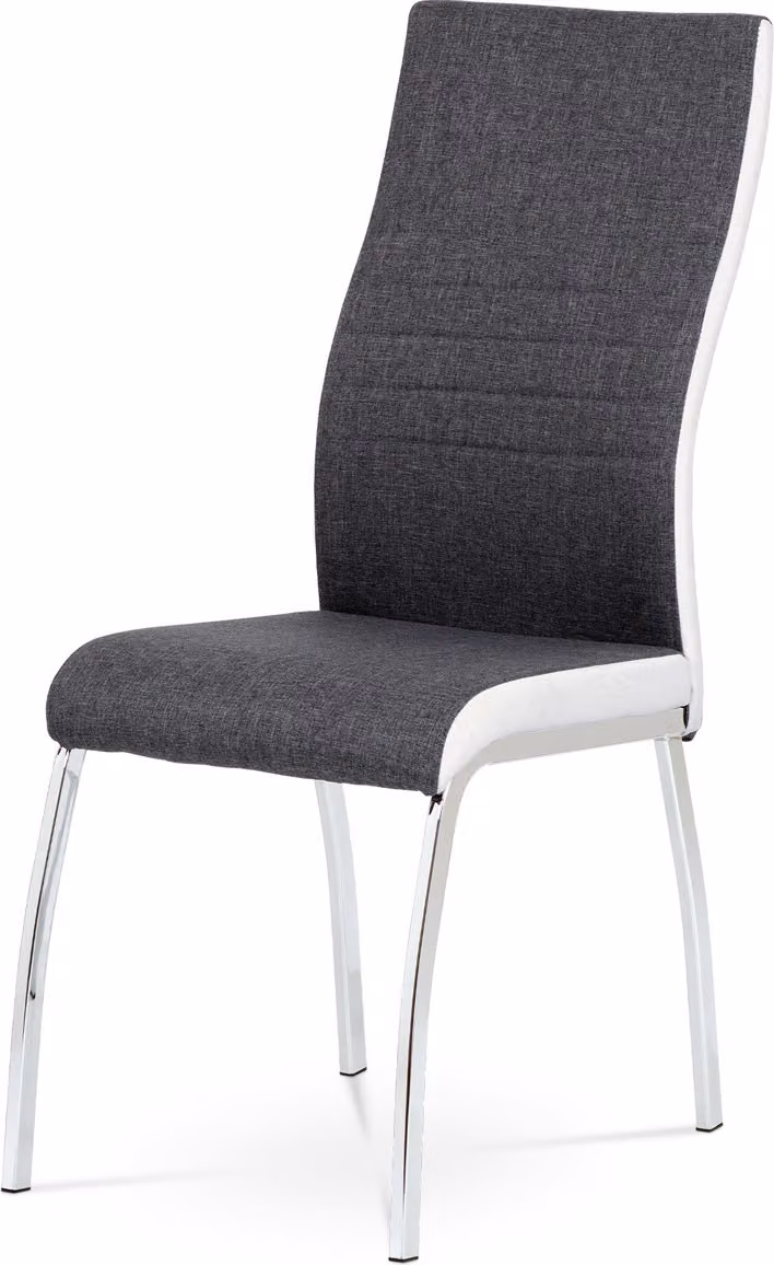 Autronic Sedia da pranzo DCL-433 GREY2 - tessuto grigio + Pelle finta bianca