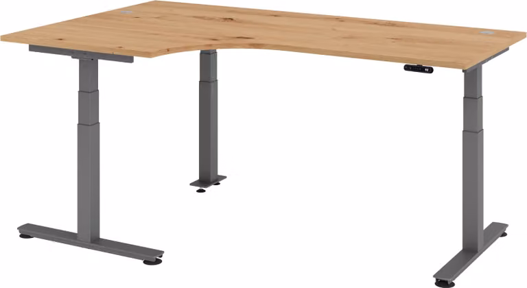 Scrivania elettrica bümö XDSM - Finitura: rovere nodoso, struttura: grafite, dimensioni: scrivania angolare 200 x 120 cm