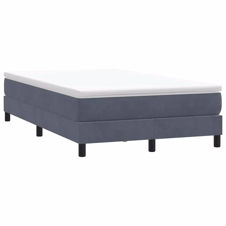 vidaXL Giroletto a molle in velluto grigio scuro L: 123 cm, P: 213 cm