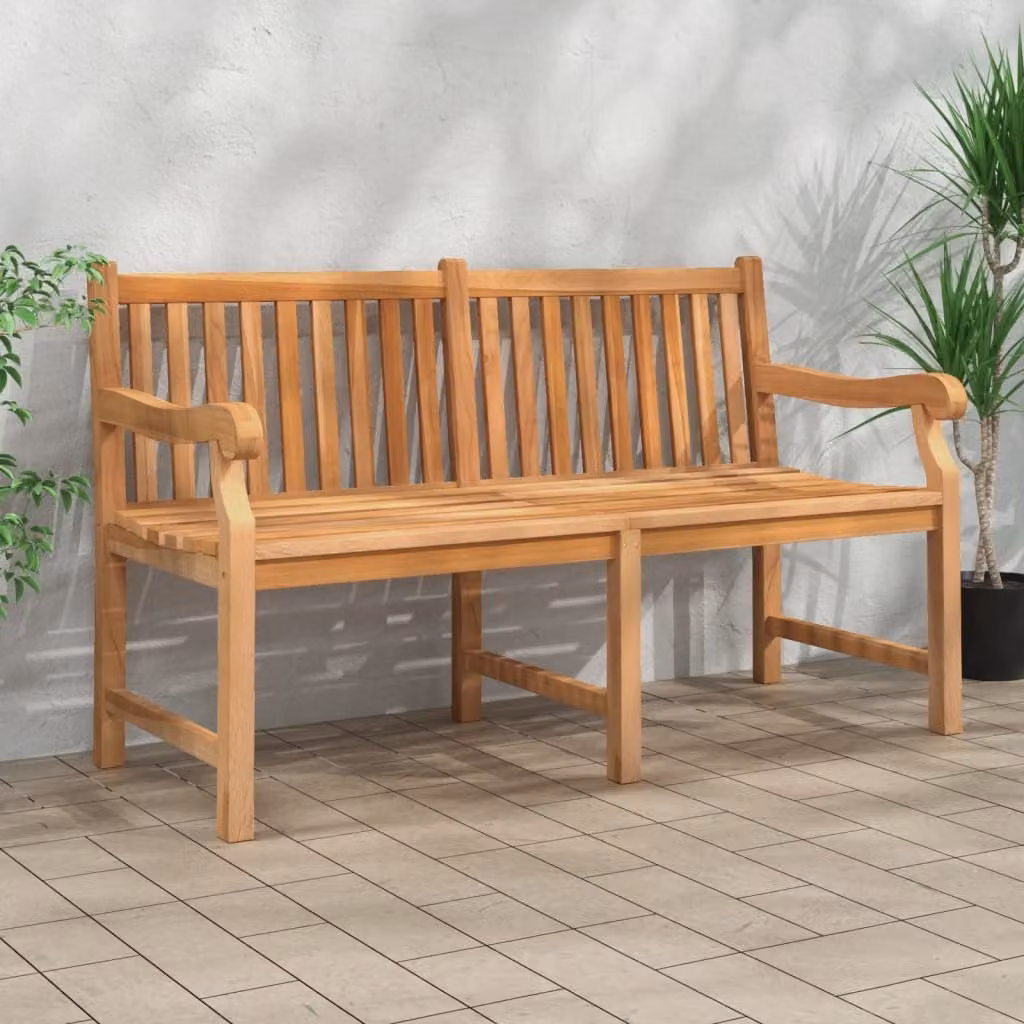 The Living Store Panca da giardino 150 cm in legno massiccio di teak