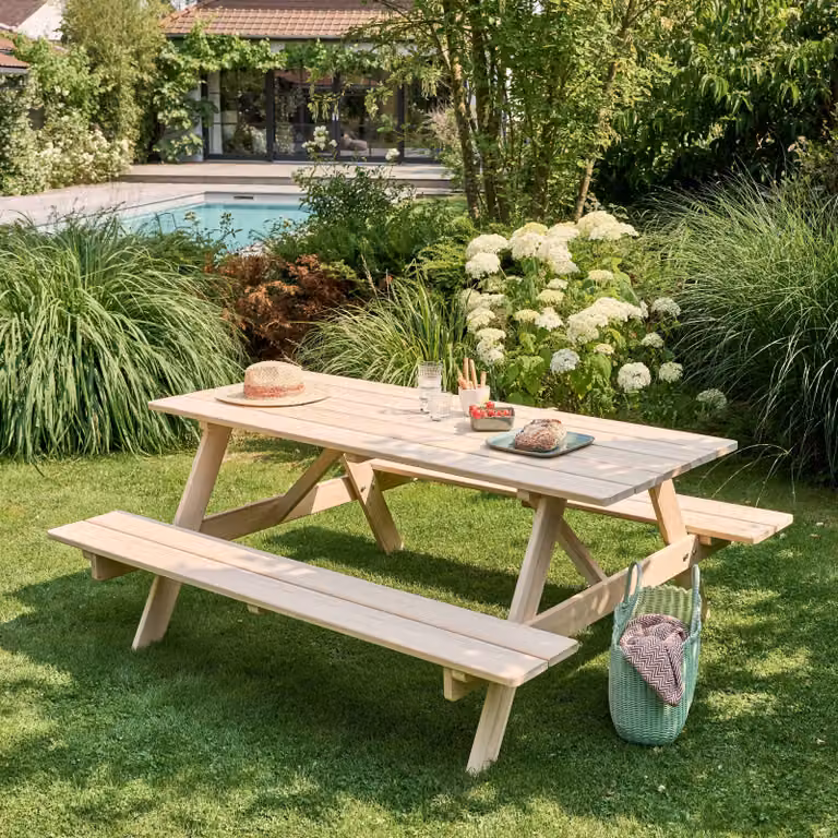 Tavolo da picnic in legno - Oviala Norman