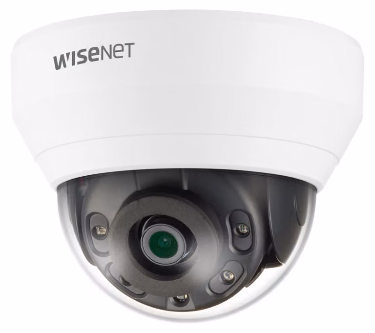 Hanwha Techwin Hanwha QND-7012R, telecamera di sicurezza IP, per interni, cablata, da soffitto/parete, bianca, a cupola