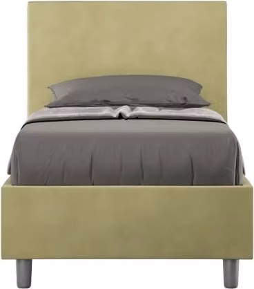Letto imbottito Singolo 80x190 cm Adele - Senza rete,Microfibra,Tè verde