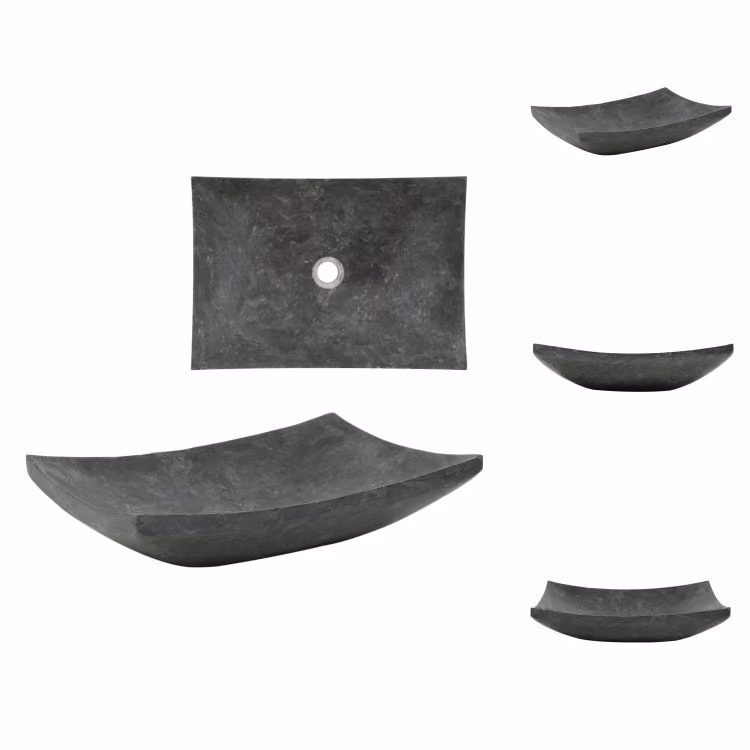 vidaXL Lavabo 50x35x12 cm Marmo Nero - Lavabo da bagno