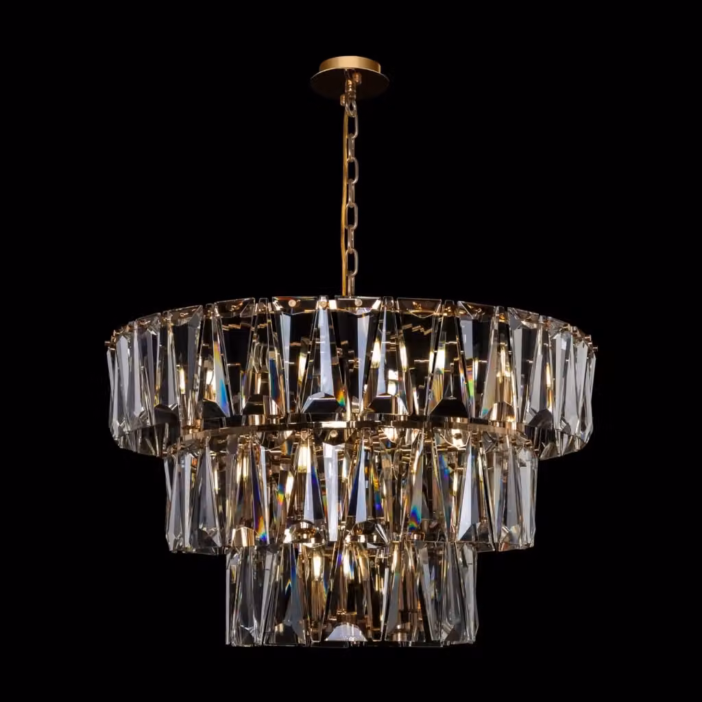 Lampada pendente moderna GIORDANOSHOP in metallo e vetro color oro con diffusore trasparente e altezza regolabile – 2