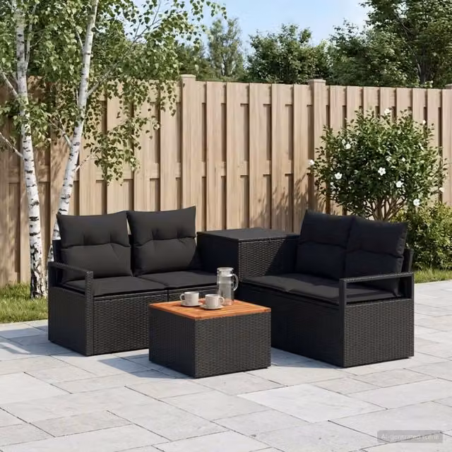 Set di divani 6 pz Nero 55 x 55 x 37 cm 3447232