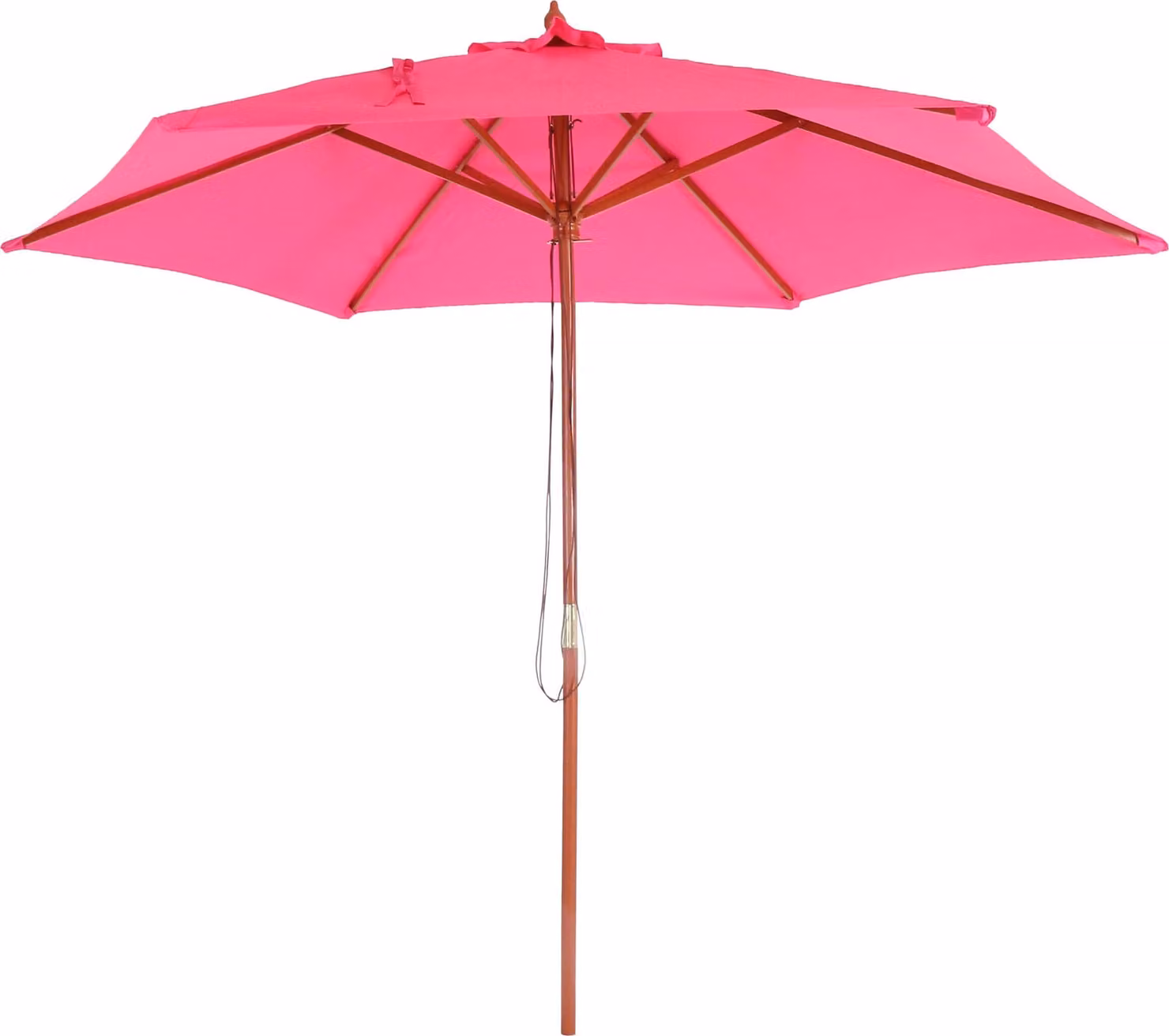 Ombrellone Florida, ombrellone da giardino, Ø 3m poliestere/legno ~ rosa