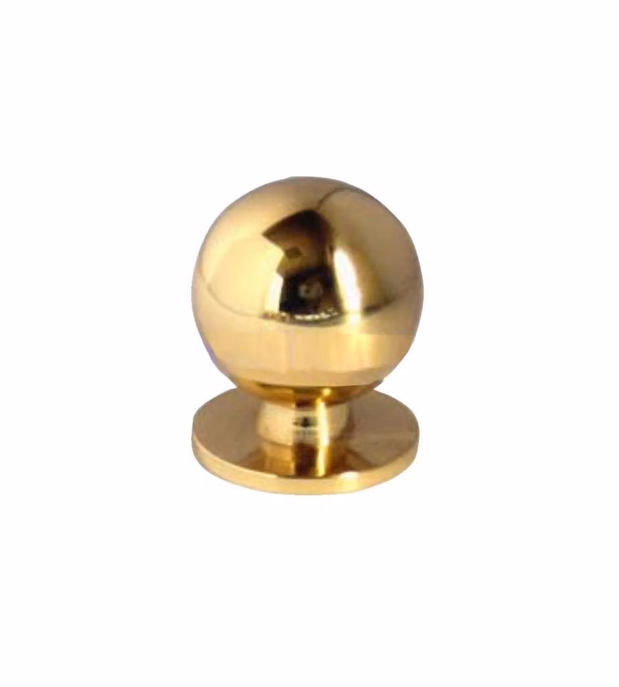 Pomolo Sfera Ghiera Ottone Lucido Mm 25