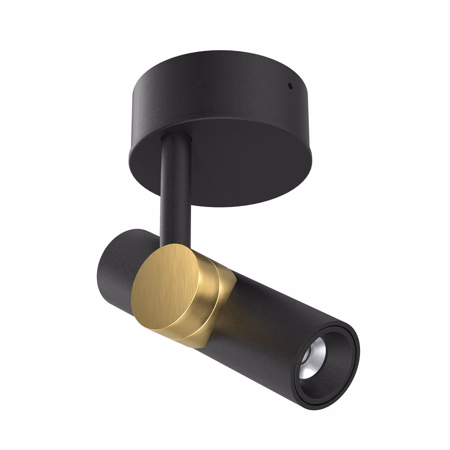 Linea Light Faretto da soffitto LED Oca, nero/oro, alluminio, 2.700 K Goose, Nero, Soggiorno / Sala da pranzo, Alluminio, Moderno