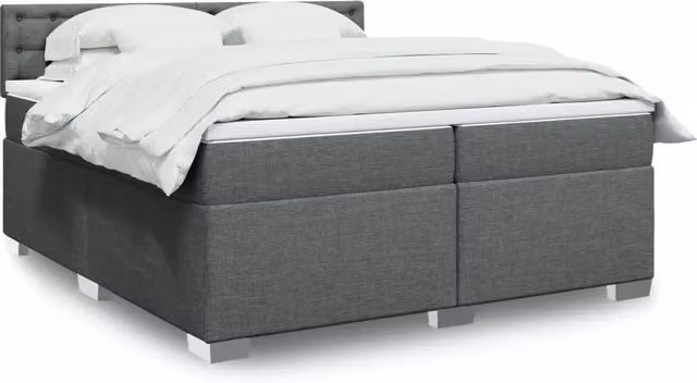 Letto Ibrido con Materasso a Molle Insacchettate vidaXL Grigio e Bianco L/P/H: 200 x 200 x 25 cm