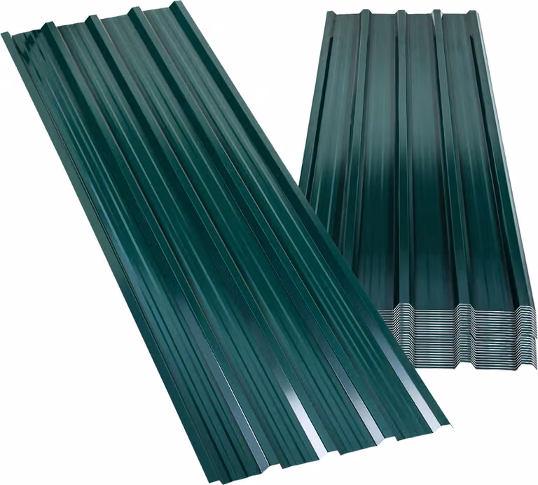 24x lastre trapezoidali 129x46cm = 14m² Pannelli per tetto Lastra per tettoia Carport Lastra profilata Lastra per parete Lastra per tetto Lastra ondulata zincata verde