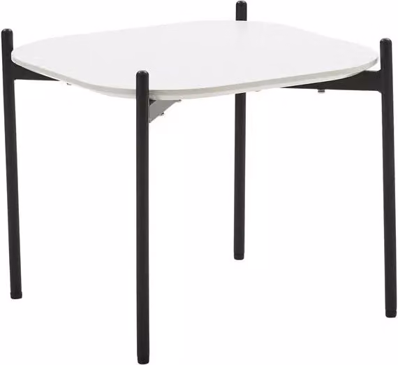 Tavolino quadrato moderno Mobili 2G in MDF e polipropilene bianco e nero L/P/H: 51 x 51 x 43,5 cm