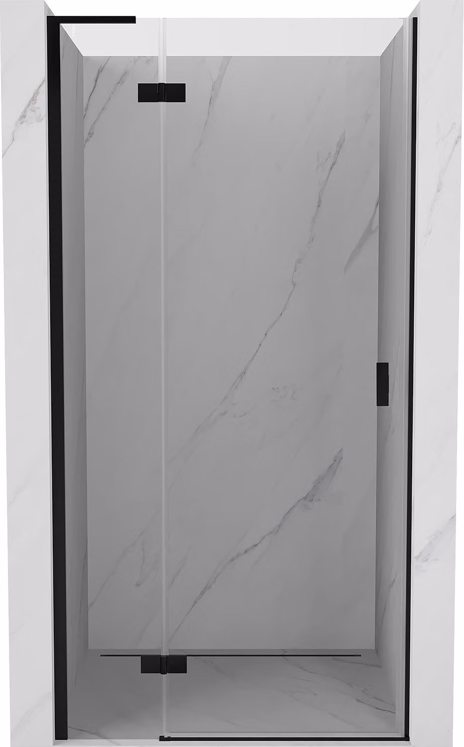 Mexen Mist-H L porta doccia a battente sinistra 75 cm, trasparente, nero - 8A5L-075-000-70-00-L