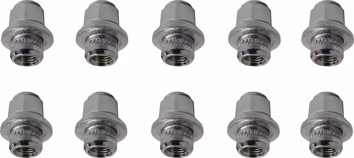 10 dadi ruota M12x1,5, 37mm, a testa piatta, cromati, per Lexus CT, ES IV, ES V, ES VI, ES VII, ES VII AWD, GS I, GS II, GS III, GS III AWD, GS IV, GS IV AWD, IS
