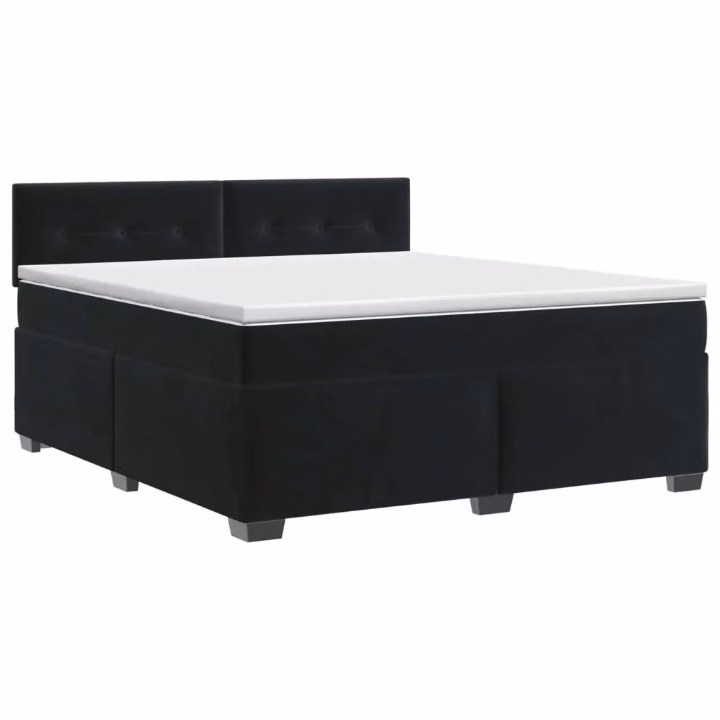 Letto box spring con materasso ibrido vidaXL in velluto nero L/P/H: 160 x 200 x 88 cm – 2