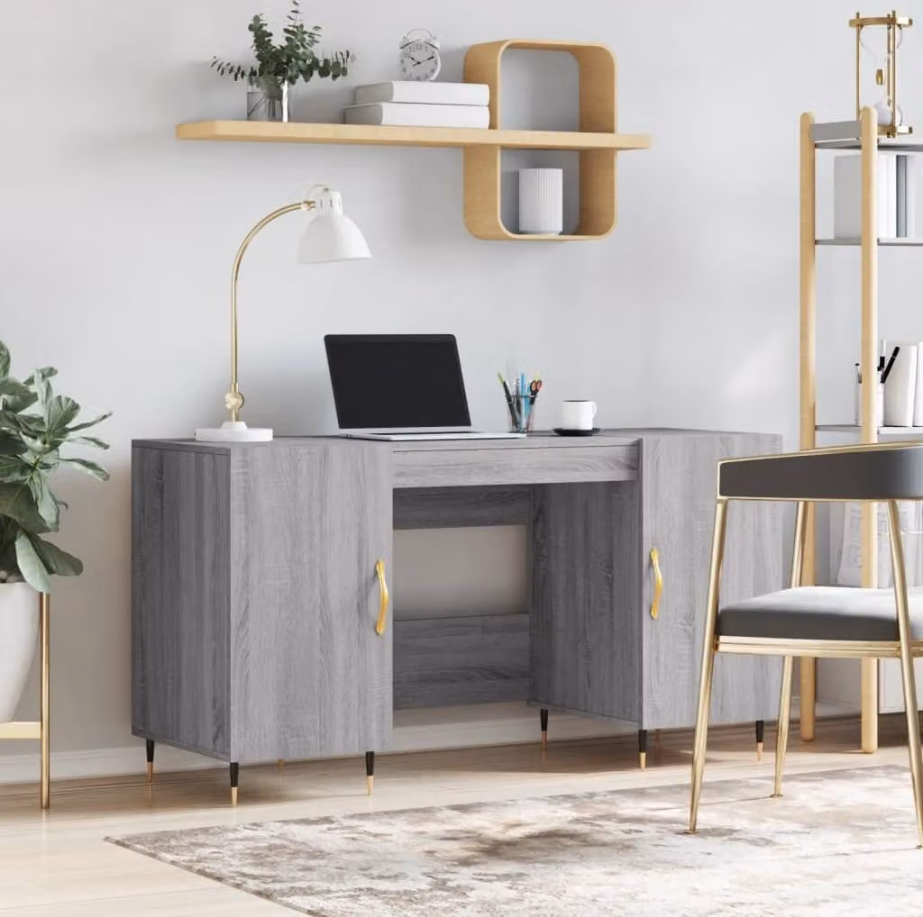 Maison Exclusive - Scrivania grigio Sonoma 140x50x75 cm Materiale ligneo