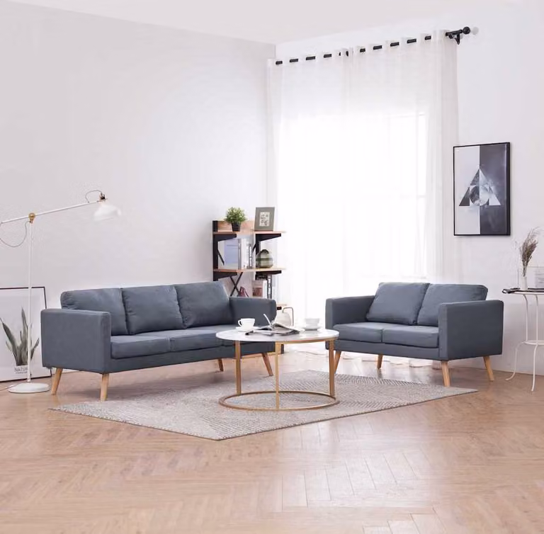 Maison Exclusive - Set Divani a 2 e a 3 Posti in Tessuto Grigio Scuro